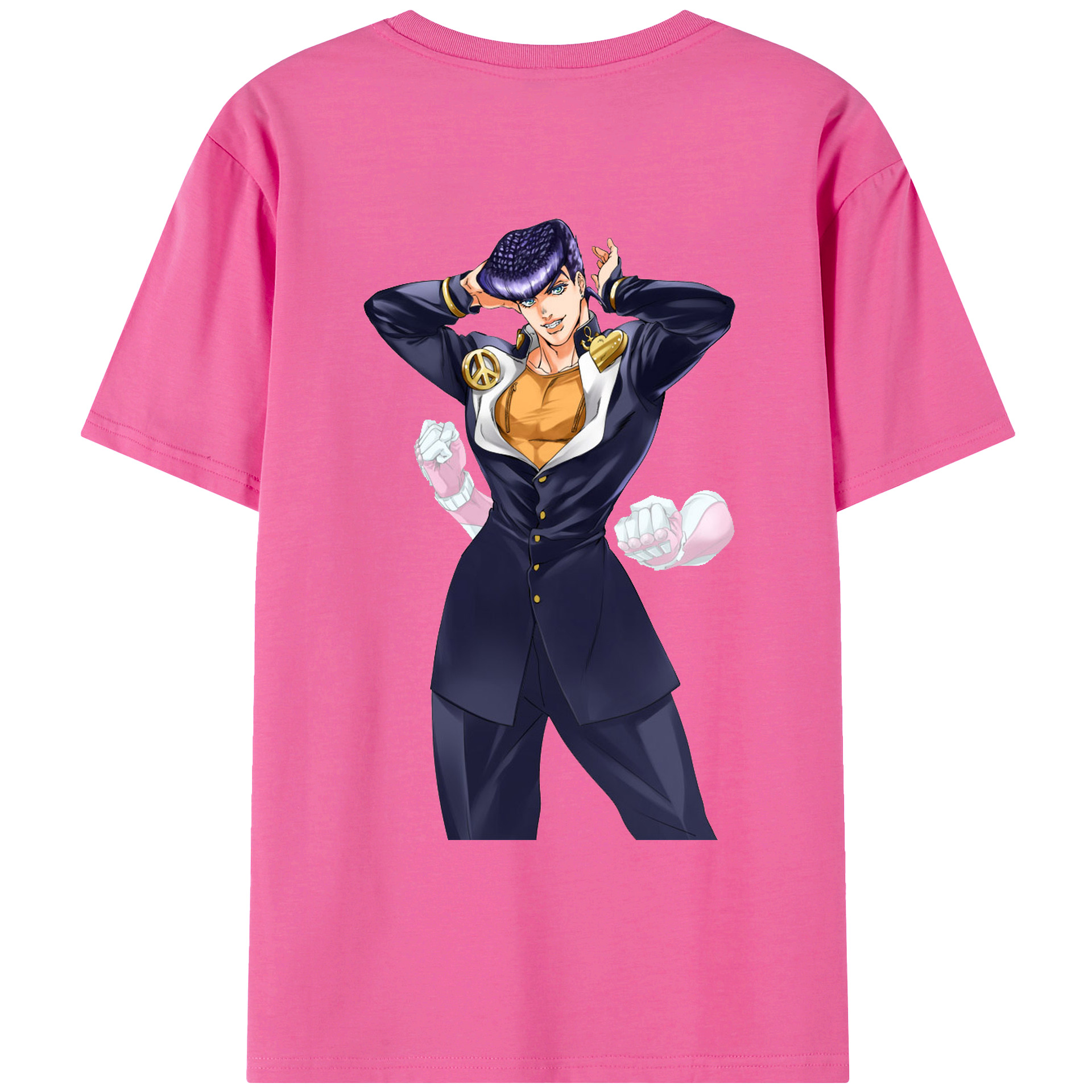 （画像用） ジョジョの奇妙な冒険 ひがしかた じょうすけ JoJo's Bizarre Adventure Higashikata Josuke レディース半袖Tシャツ(バックプリント)